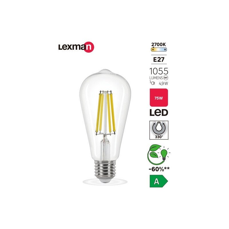 Ampoule led Edison 75W Cl 2700K A|Sanifer Tamatave