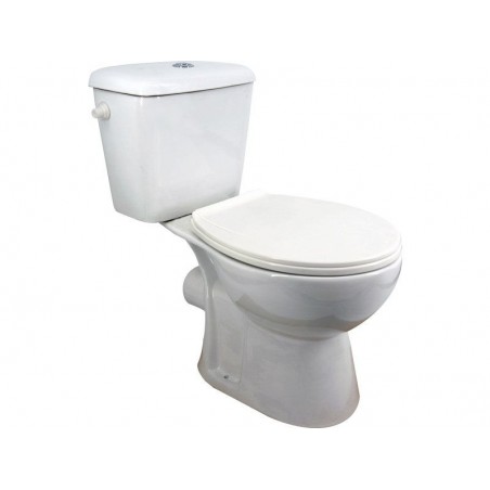 Pack WC à poser sortie horizontale, bride ouverte émaillée Nerea|Sanifer