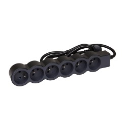 Rallonge multiprise extra-plate équipée de 6 prises 2P+T 16A|Sanifer