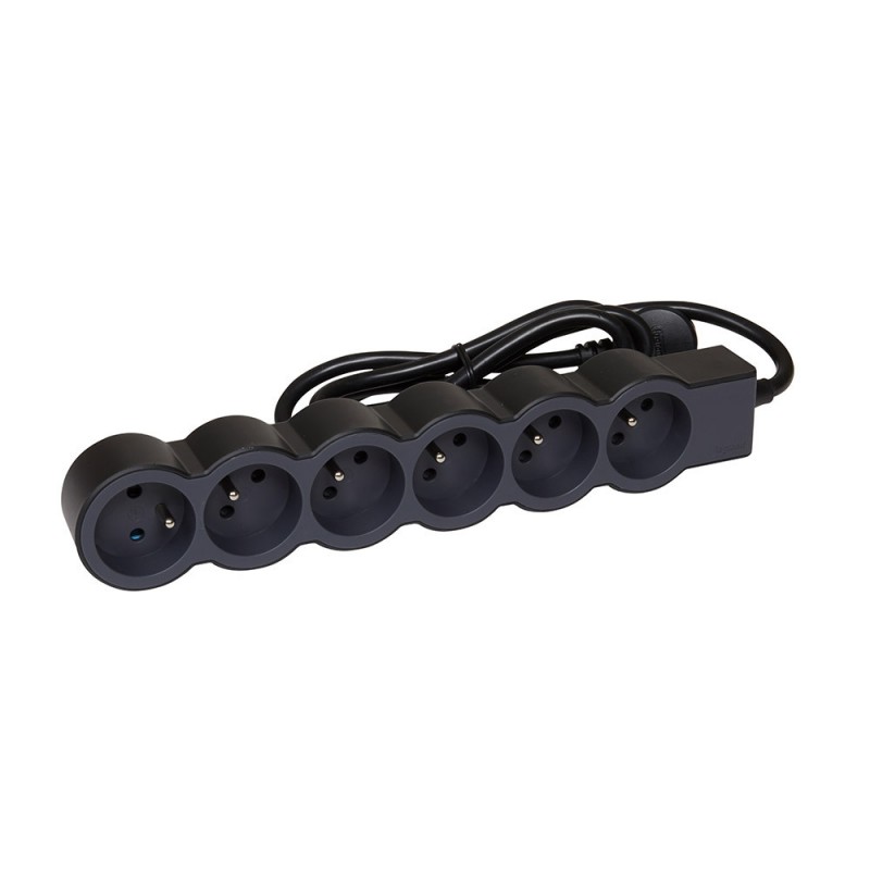 Rallonge multiprise extra-plate équipée de 6 prises 2P+T 16A|Sanifer