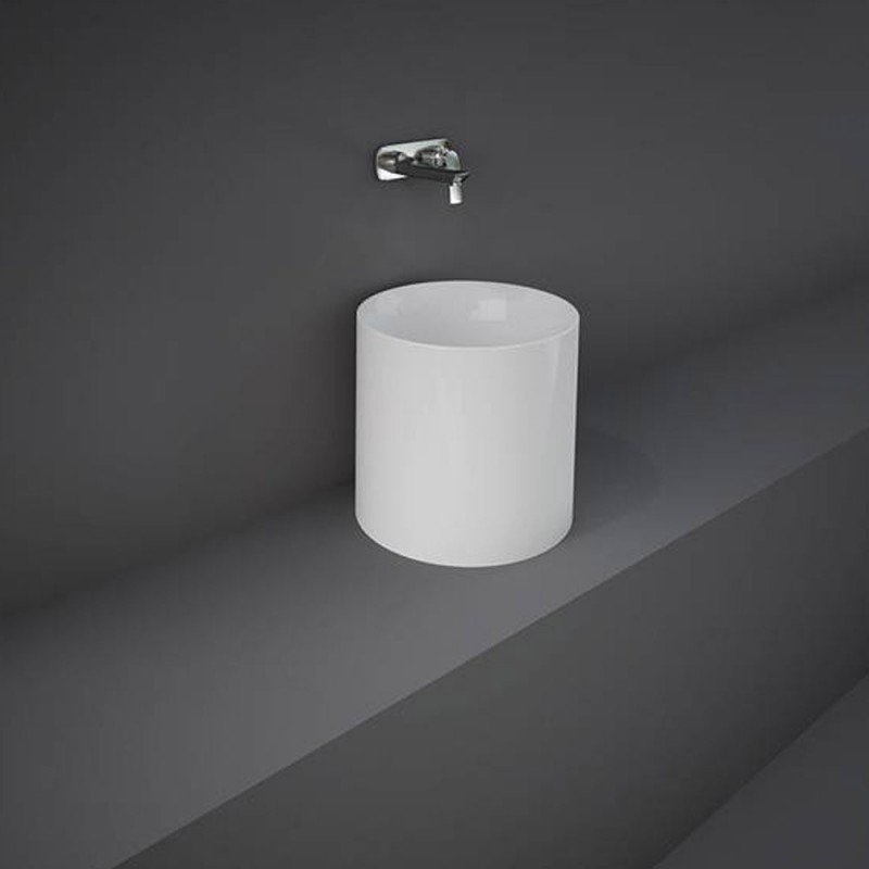 Lavabo à poser rond RAK-PETIT 36 cm sans trou pour robinetterie |Sanifer