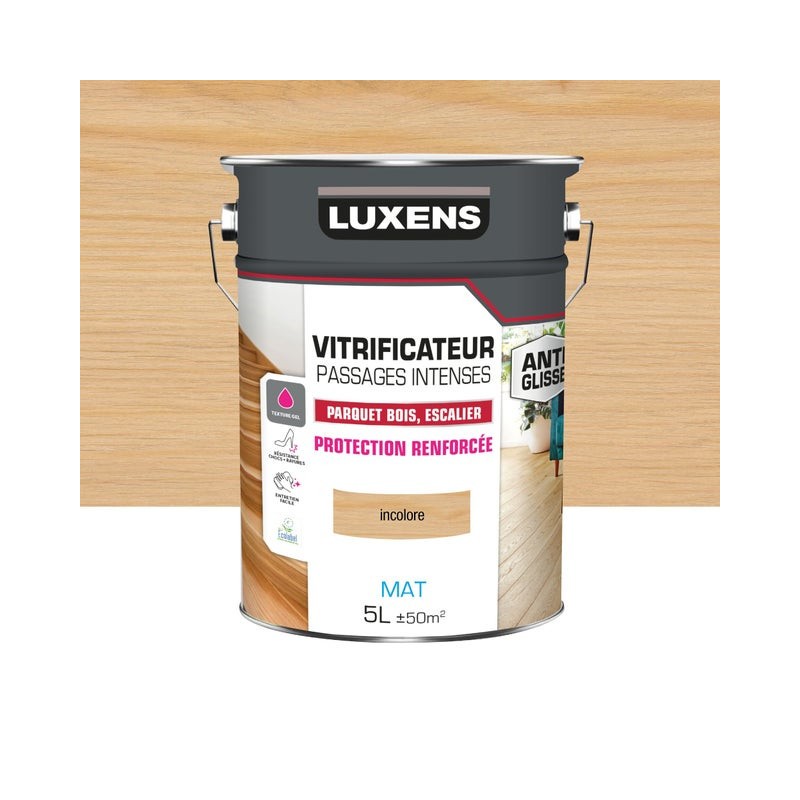 Vitrificateur parquet incolore mat 5L Luxens | Sanifer