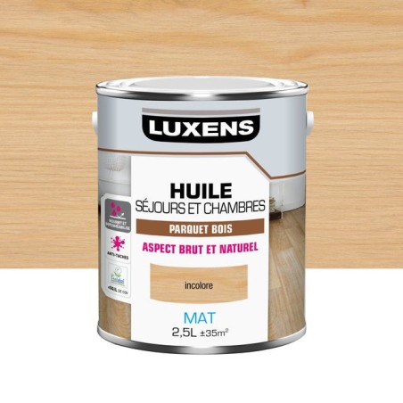 Huile parquet Sejours et chambres LUXENS incolore mat 2.5 l|Sanifer