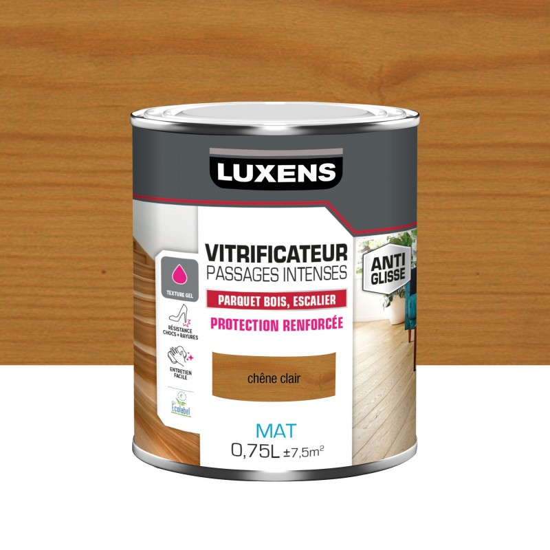 Vitrificateur parquet Passages intenses LUXENS, chene clair mat, 0.75 l | Sanifer