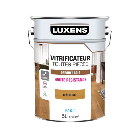 Vitrificateur parquet haute resistance LUXENS, chêne clair mat, 5 l|Sanifer