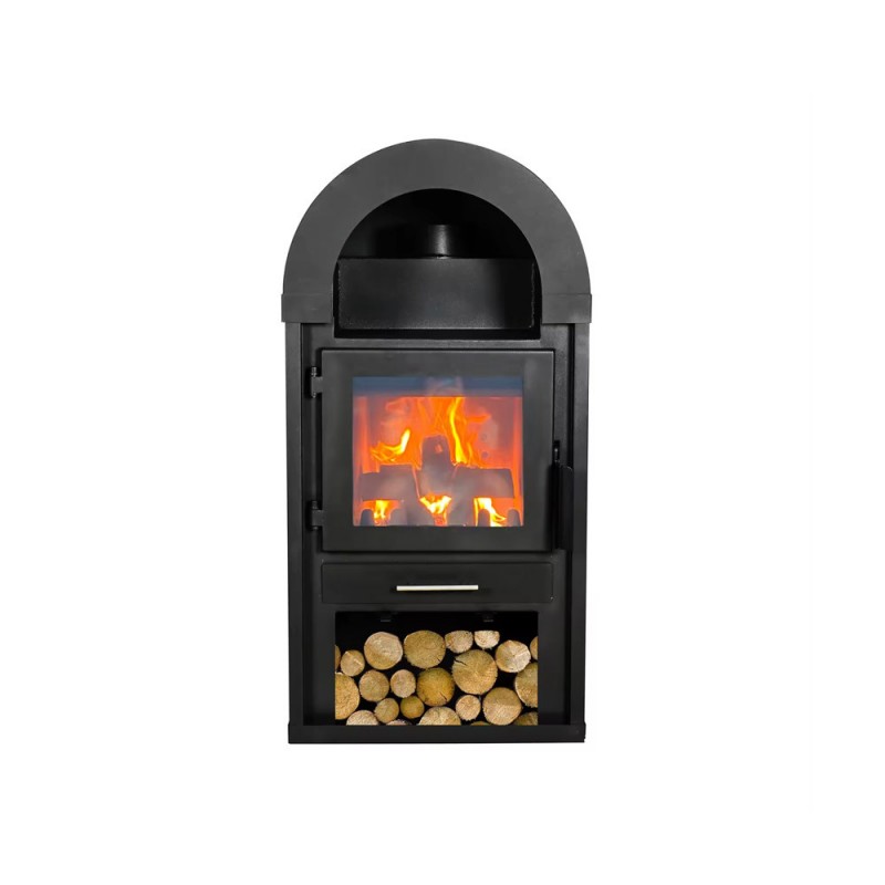 Poêle à bois R1001A - 547X460X1093mm sortie D150mm | Sanifer