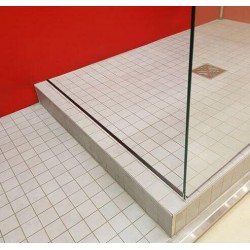 Barre de seuil pour porte de douche aluminium brillant 120 cm|Sanifer