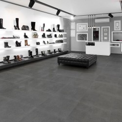 Carreau sol grès cérame lisse mat gris anthracite 60x60 Rak Ceramics|Sanifer