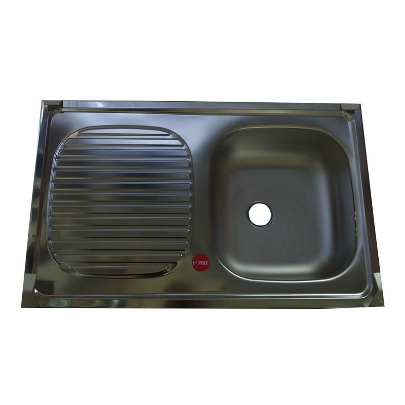 Evier à poser 1B 80X50 mat siphon+bonde