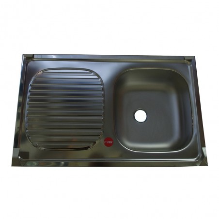 Evier à poser 1B 80X50 mat siphon+bonde