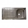 Evier à poser 1 bac 100X50 mat inox siphon+bonde