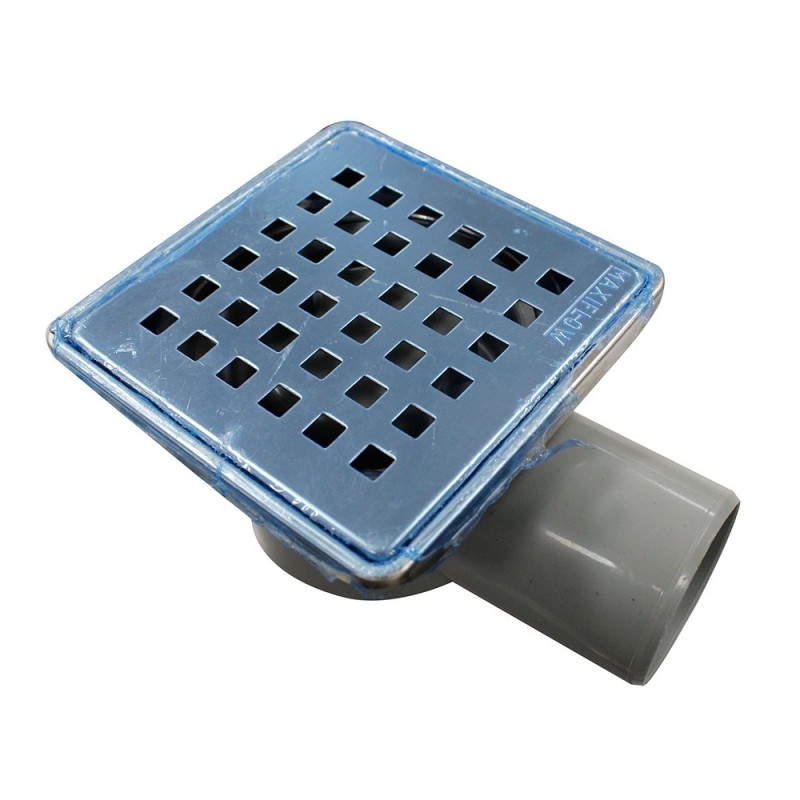 Siphon de cours 100 x100 chromé M Verticale D 50