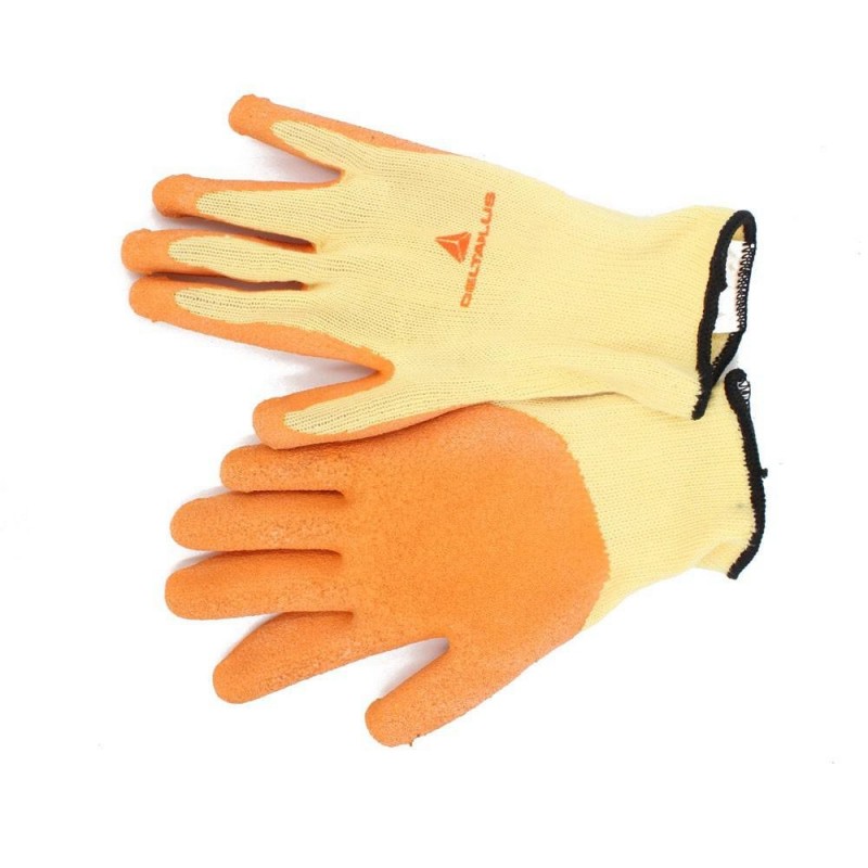 Gants Polyester -Coton enduite Latex N°8
