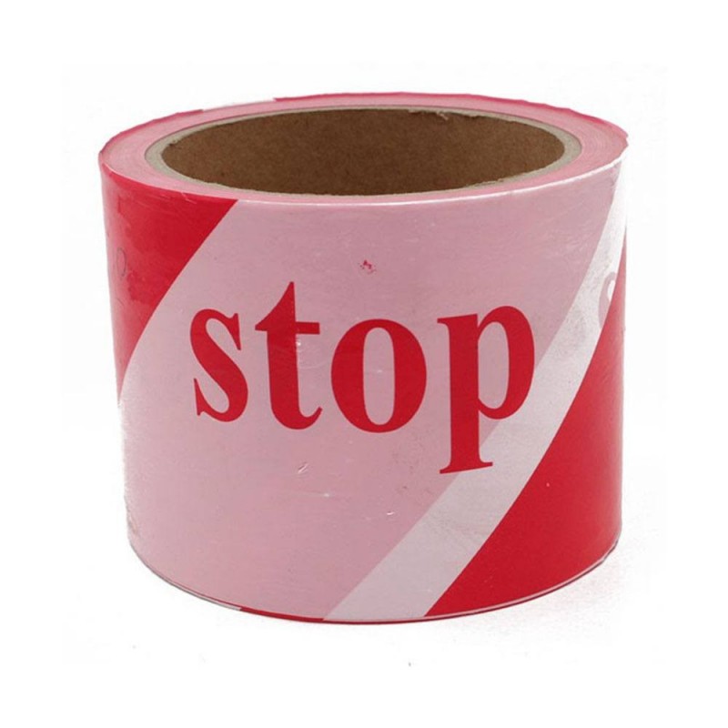 Bande signalétique rouge-blanc STOP 100m
