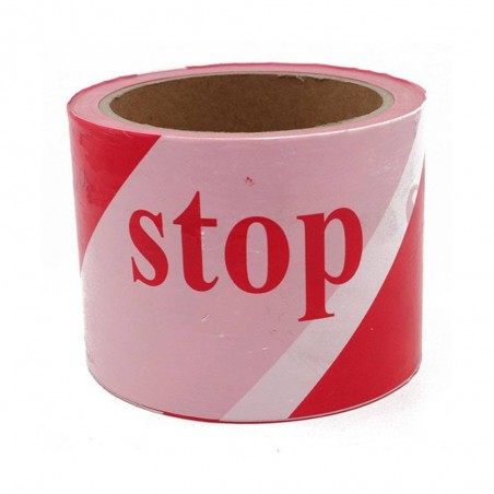 Bande signalétique rouge-blanc STOP 100m