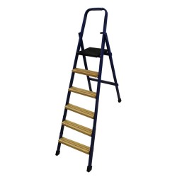 Escabeau 6 marches en bois  structure en fer