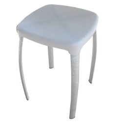 Tabouret plastique blanc 28*28*45cm