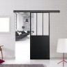Porte en applique atelier bandeau noir (kit complet)