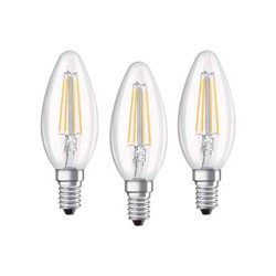 Lot de 3 lampes Led E14 4W-827 Basecla