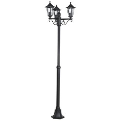 Lampadaire dextérieur noir Lanterne 4 E27 4x60w IP44