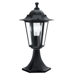 Potelet lumineux noir Lanterne 4 E27 IP44 385 mm IP44