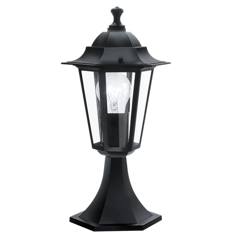Potelet lumineux noir Lanterne 4 E27 IP44 385 mm IP44