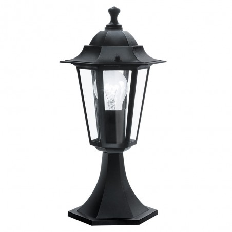 Potelet lumineux noir Lanterne 4 E27 IP44 385 mm IP44