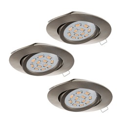 Spot plafonnier encastrable Tedo nickel Led GU10 5W - Lot de 3