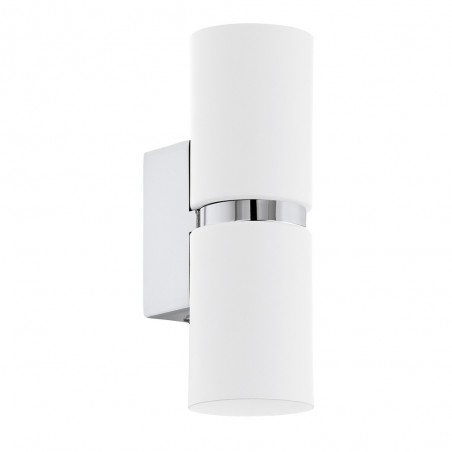 Applique murale Passa blanc inox lampe GU10