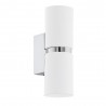 Applique murale Passa blanc inox lampe GU10