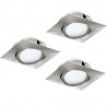 Lot de 3 spots carrés orientables 84mmnickel Lot de 3-
