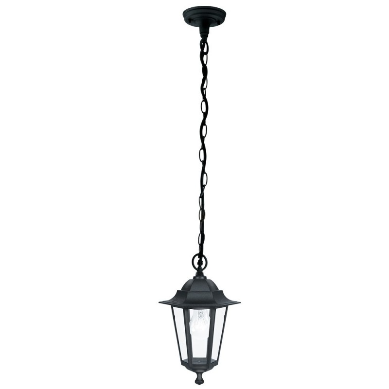 Suspension noir lanterne 4 E27 900 mm IP44