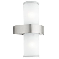 Applique acier argent 2x BEVERLY E27 60W IP 44