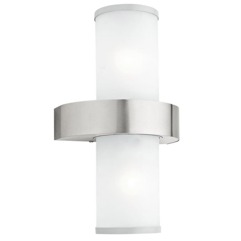 Applique acier argent 2x BEVERLY E27 60W IP 44