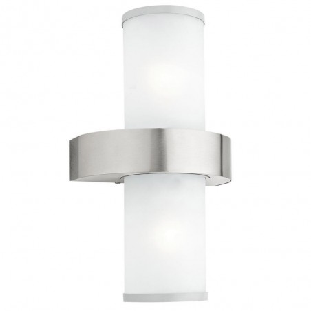 Applique acier argent 2x BEVERLY E27 60W IP 44