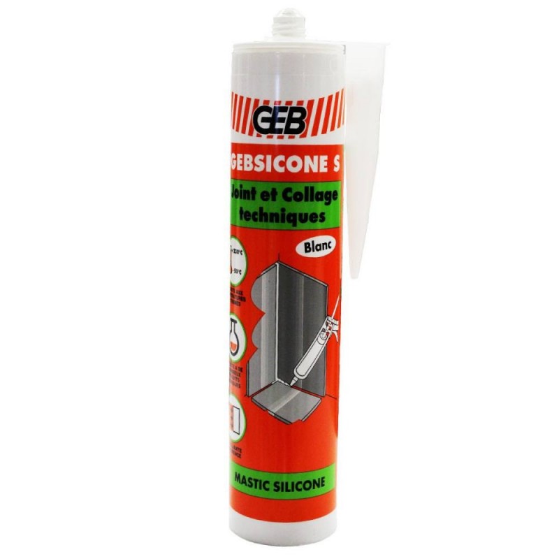 Mastic silicone Gebsicone S  blanc* -  - meilleure qualité