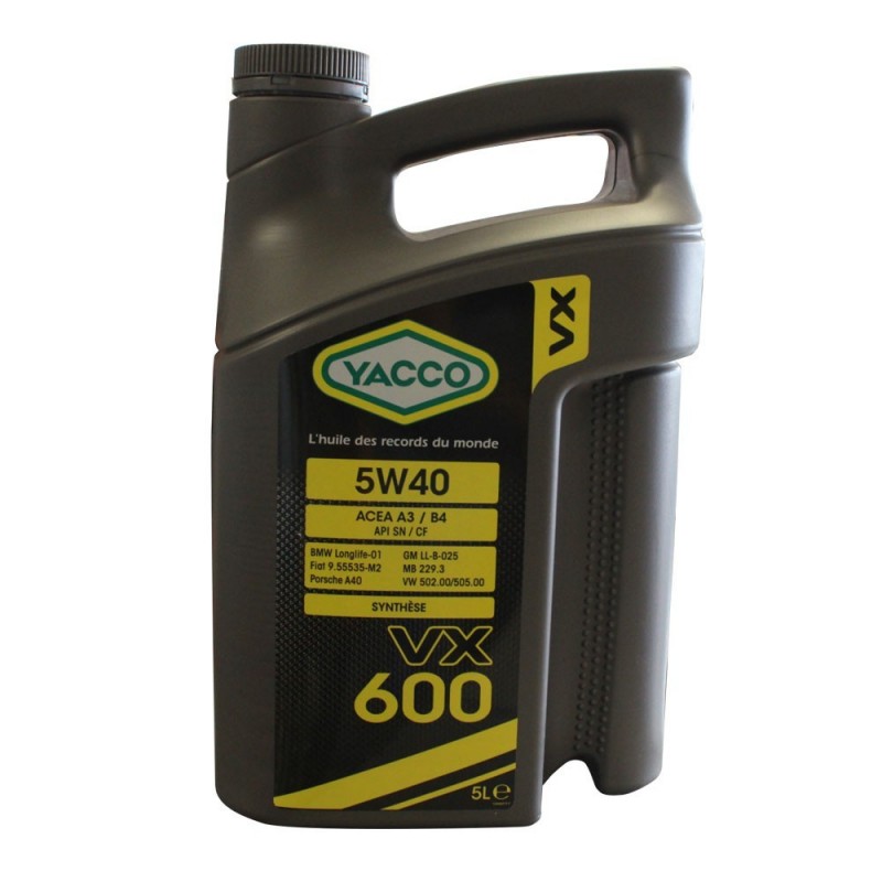 Huile 5W40 Synthèse YACCO 5 litres -  - meilleure qualité