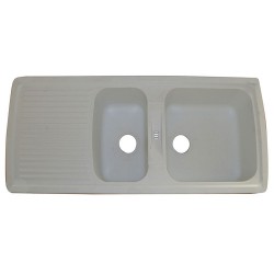 Evier à encastrer Alpha 2 bacs blanc chine