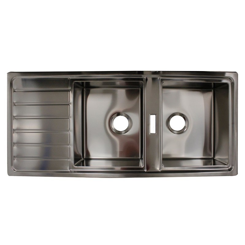 Evier à encastrer 2 bacs Fusion 105 1160x500x200 poli