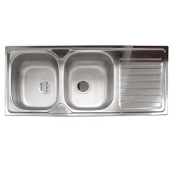 Evier 2 bacs Okio Line 116 Flat evier 116x50 bonde panier bouteille