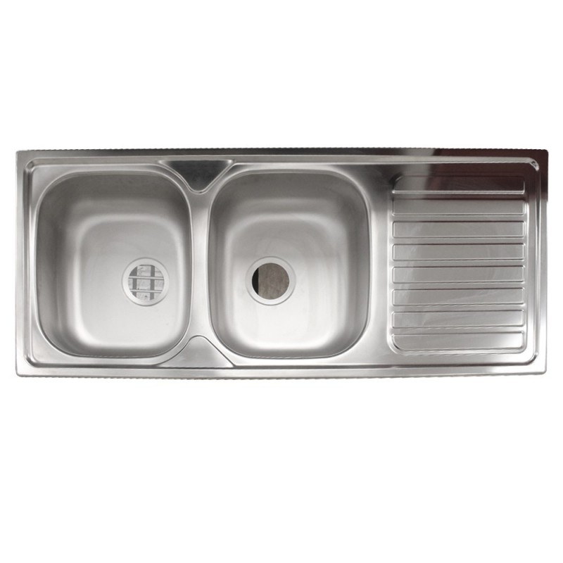 Evier 2 bacs Okio Line 116 Flat evier 116x50 bonde panier bouteille