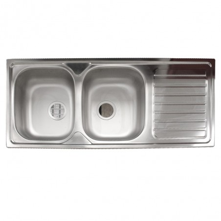 Evier 2 bacs Okio Line 116 Flat evier 116x50 bonde panier bouteille