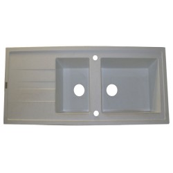 Evier à encastrer 2 bacs Tango blanc*