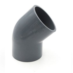 Coude PVC pression 45° femelle femelle - 32 mm - Femelle à coller