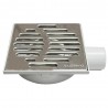 Siphon orientable ABS 150x150 grille inox