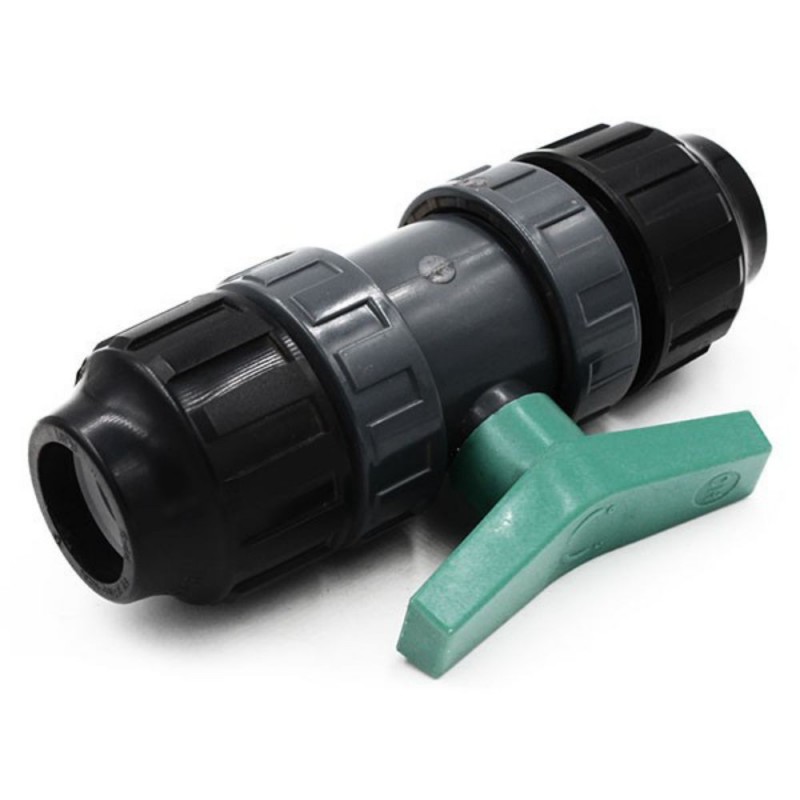 Vanne à sphère PVC D20 avec raccordement à compression PN10