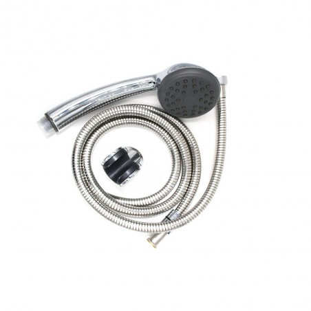 Kit support+douchette Cléan+flexible laiton chromé*