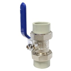 Vanne à bille double union20 x 20 mm gris