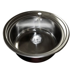 Evier 1 bac D51x17 1-2 Pio redondopoli bonde panier bouteille