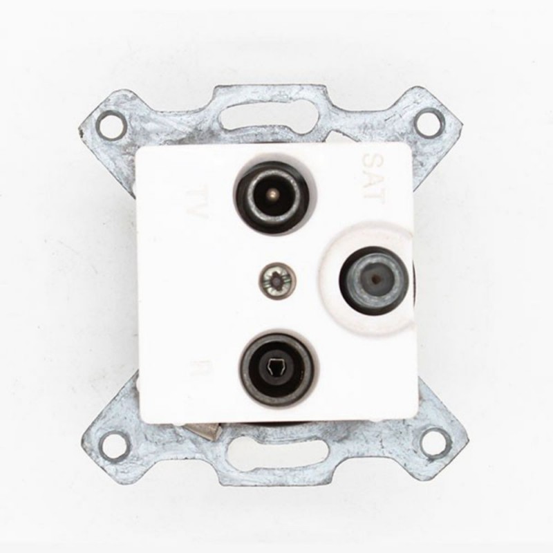 Prise dappareillage TV-FM-SAT blanc